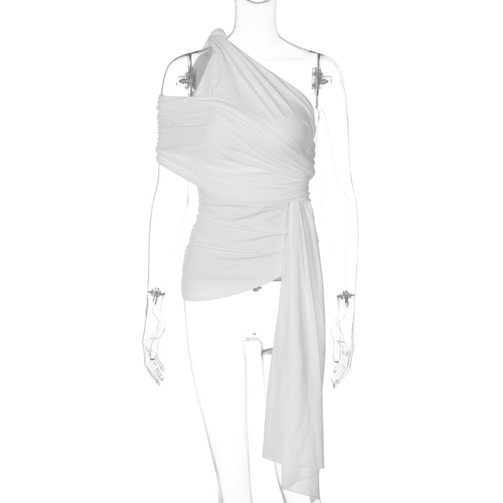 Damer Elegant indpakningsoverdel med asymmetrisk snit Skovae