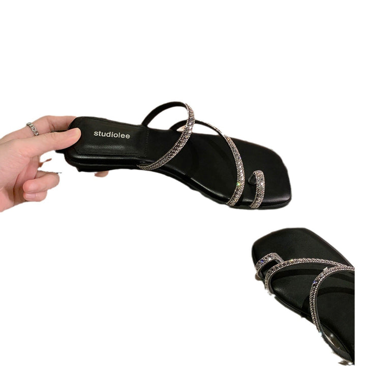 Dame elegante remsandaler med strassaccenter Stilla