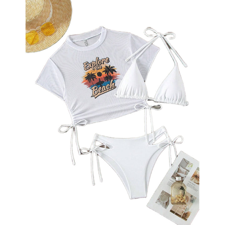 Dame bikiniset med modet crop-top Skovae