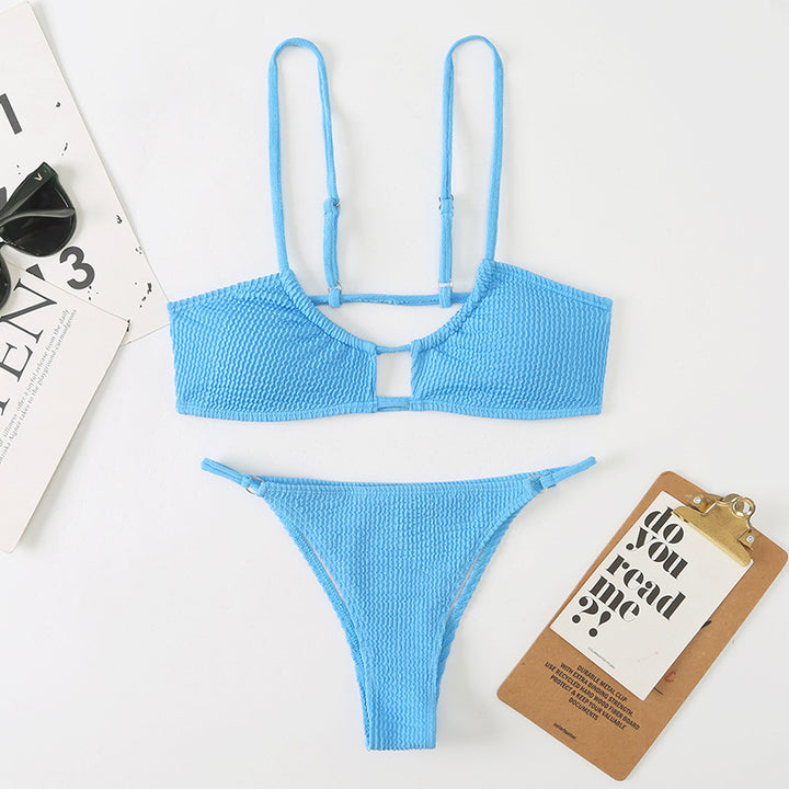 Dame bikini top og underdel med raffineret netdesign og justerbare stropper Stilla