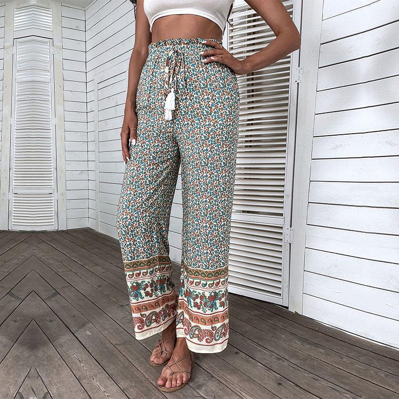 Dame Bohemian Floral Bred Bukser Stilla