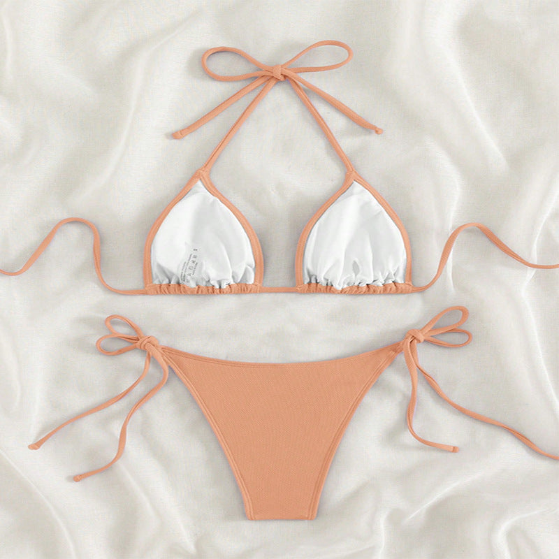 Dame triangel bikini med justerbare bindebånd og feminin snit Skovae