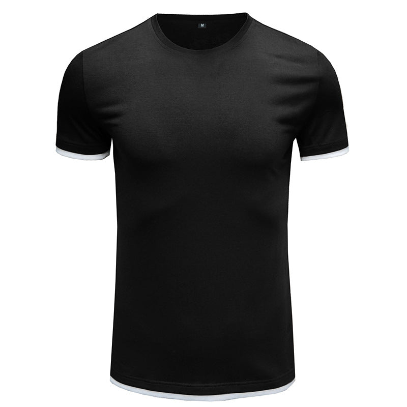 Herrer Basic T-Shirt med kontrasterende ærmer Stilla