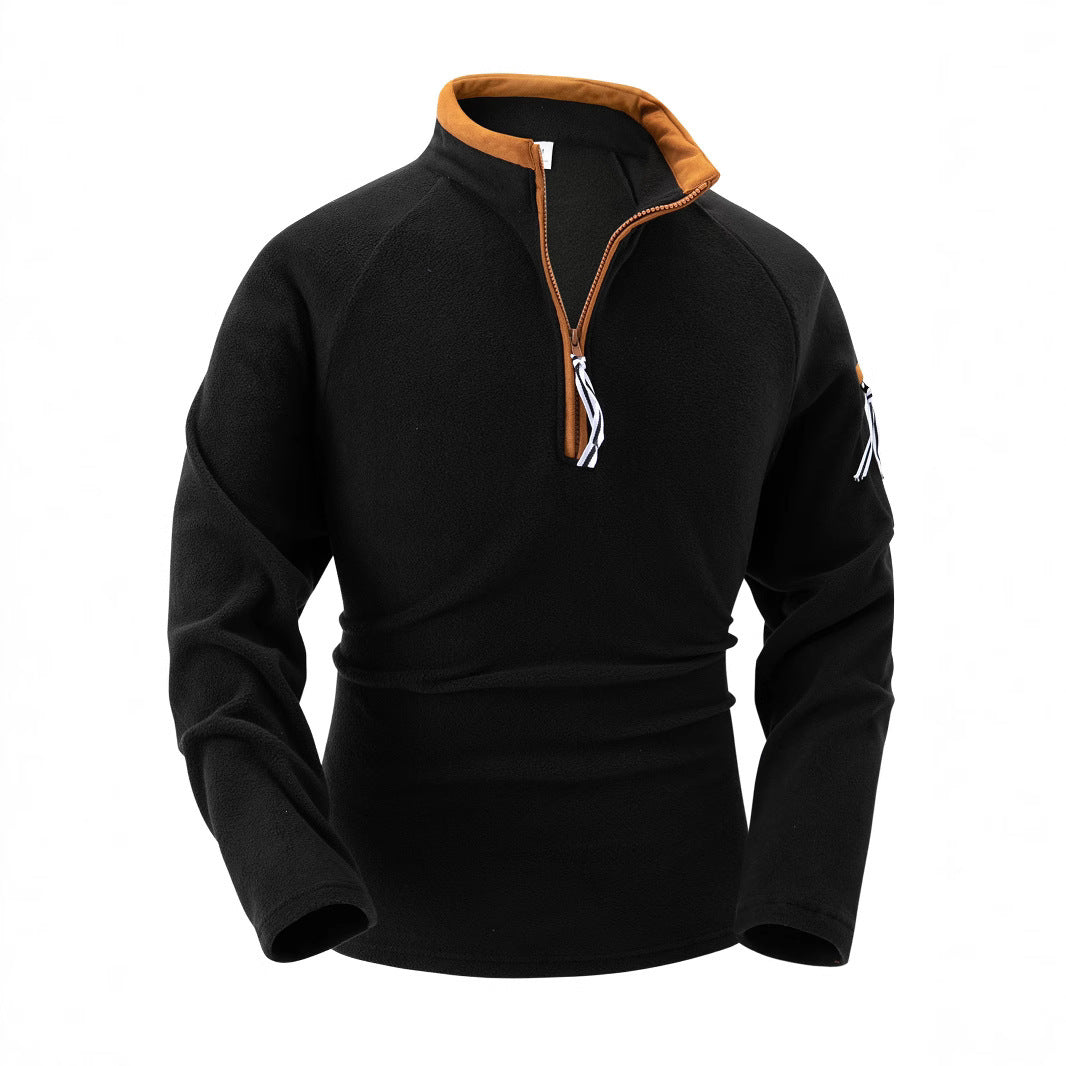 Herrer fleece-pullover med høj krave og lynlås Stilla