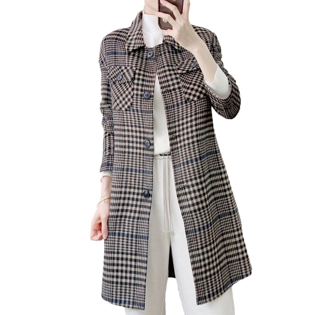 Damecheckeret overshirt-jakke med praktiske lommer og moderne silhuet Stilla