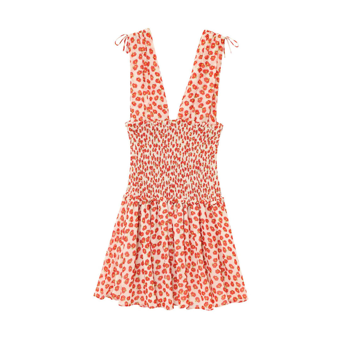 Femme Floral Smocked Mini Kjole Stilla