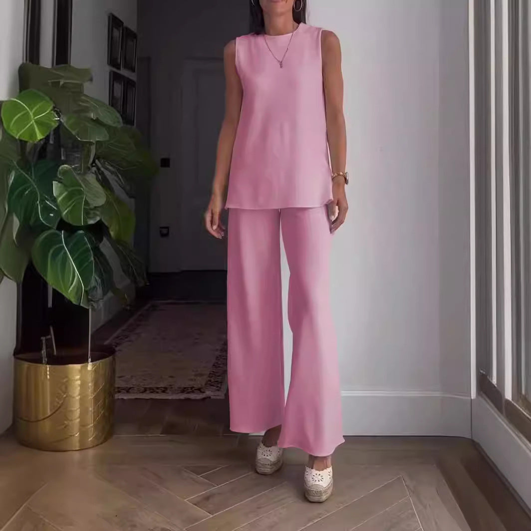 Dame sæt bestående af luftig bluse og palazzo-bukser Stilla