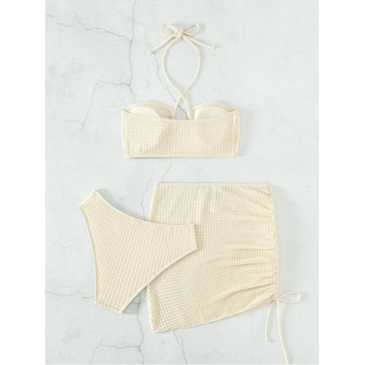 Dame bandeau-bikini med sexy indpakningsskørt Skovae