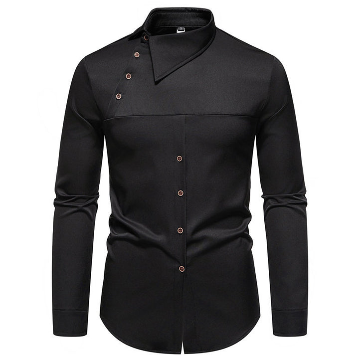 Herrer samtids asymmetrisk Button-Up-Skjorte Stilla