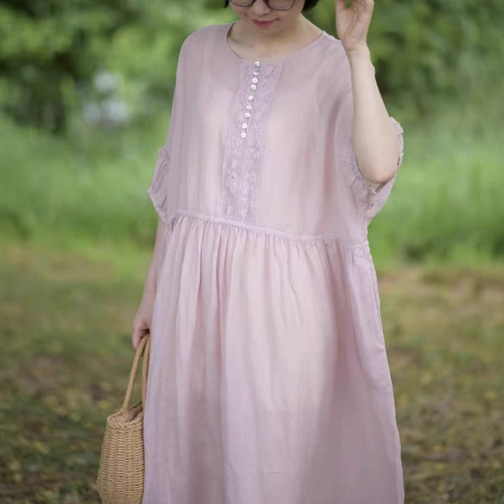 Dame Casual Shirt-Kjole i bomuld Stilla