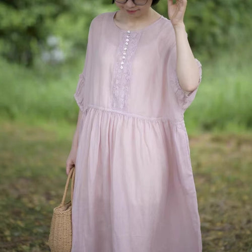 Dame Casual Shirt-Kjole i bomuld Stilla