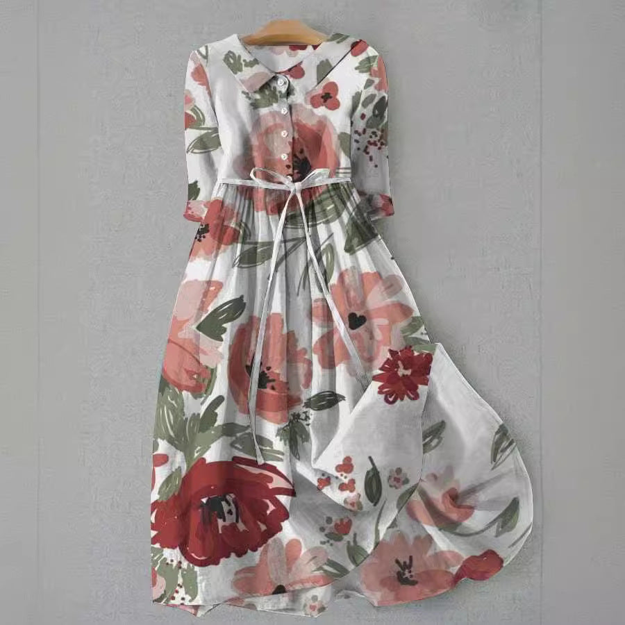 Kvinder Floral Midi Kjole Stilla