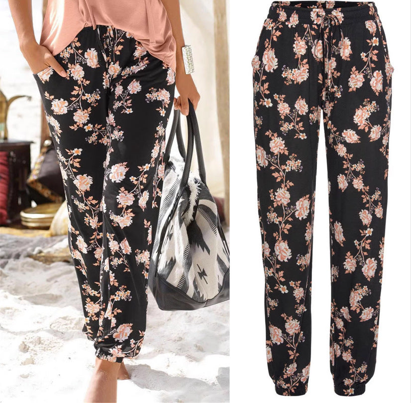 Dame blomsterprint smart loungebuks Stilla