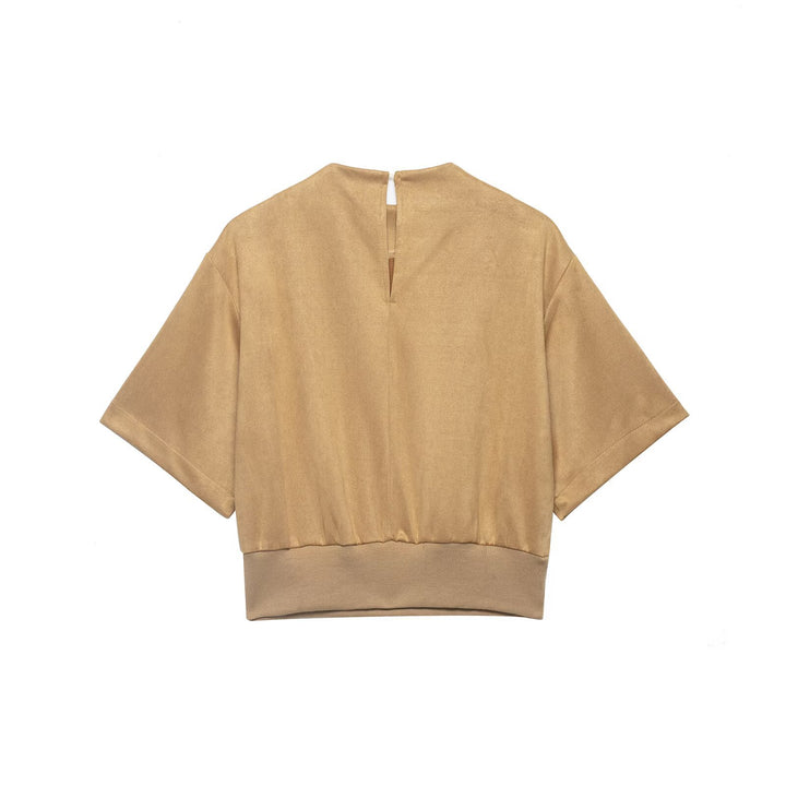 Dame cropped t-shirt med elegant bæltedel Skovae