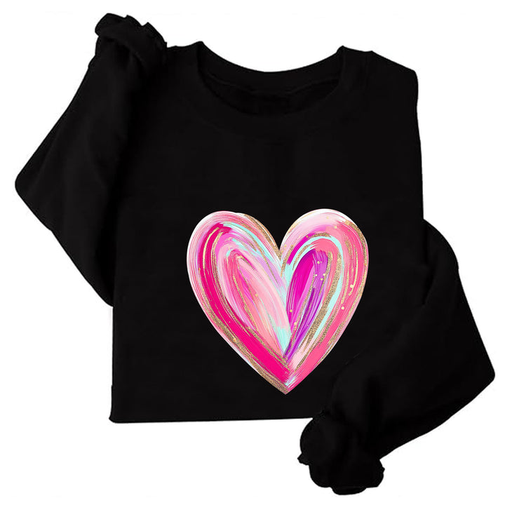 Kvinders sweatshirt med kreativt hjerte design Stilla