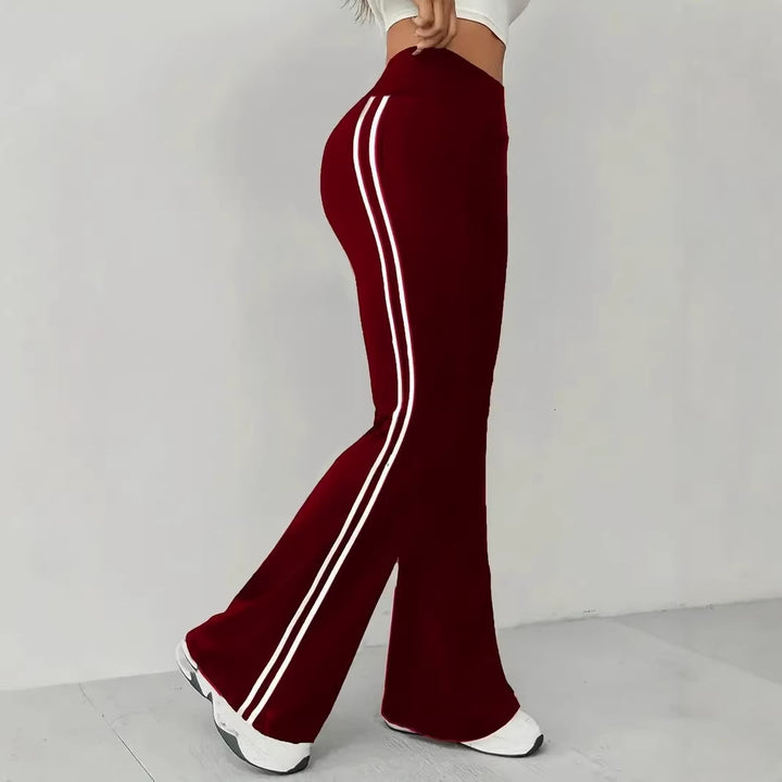 Kvinder Sporty Flared Leggings med Striber Stilla