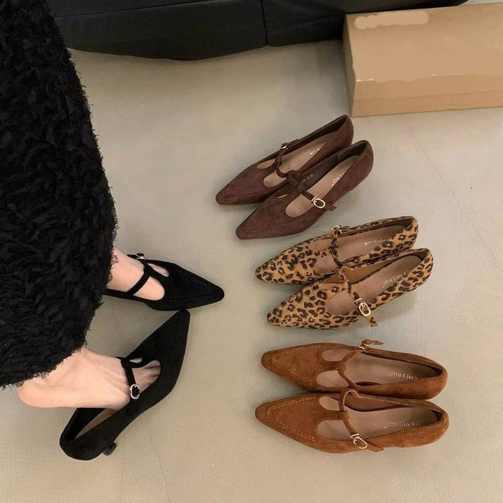 Dame Elegant Spids-Tå Slingback-Pumps med smart T-rem-design Stilla