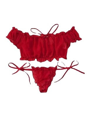 Kvinder Off-Shoulder Ruffle Undertøj Sæt Stilla