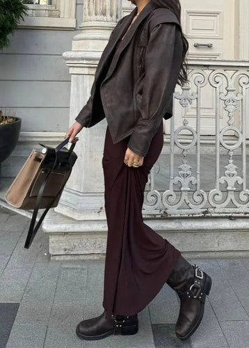 Stilla | Snøredetalje Faux-læder Blazer