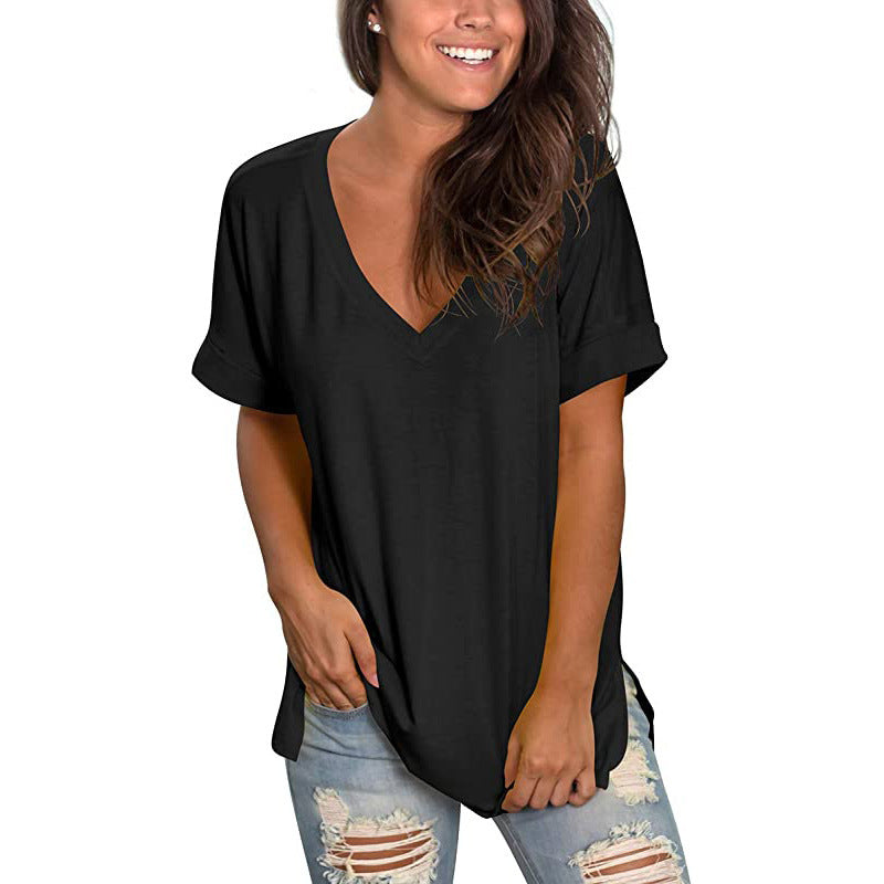 Dame Fritids V-Udskæring T-Shirt Stilla