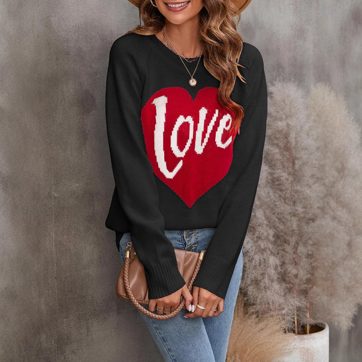 Kvinders strikkede sweater med hjerte-design Stilla