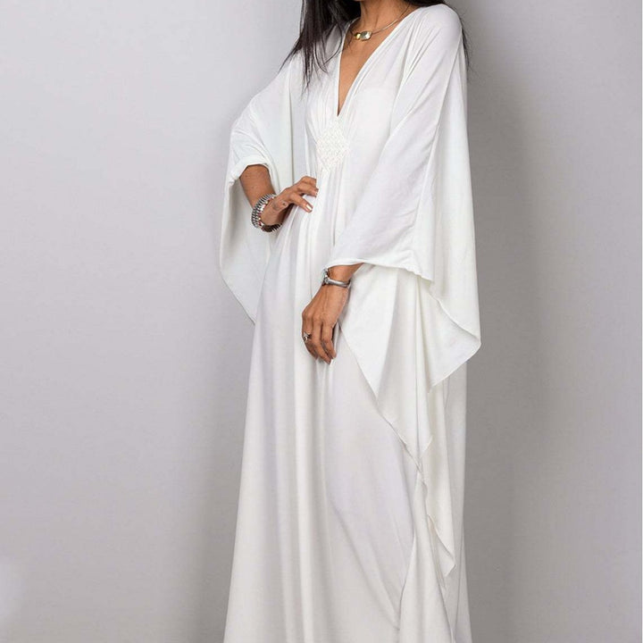 Dame Kaftan med elegant V-udskæring og flydende snit Stilla