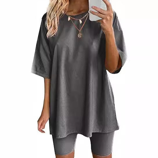 Dame Oversized T-Shirt og cykelshorts sæt Stilla