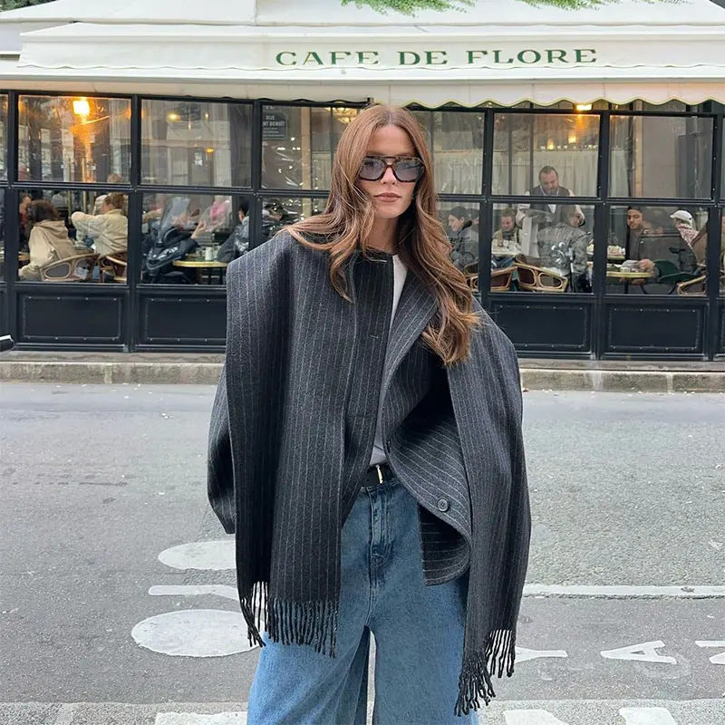 Dame Mode Cape Cut Frakke Stilla