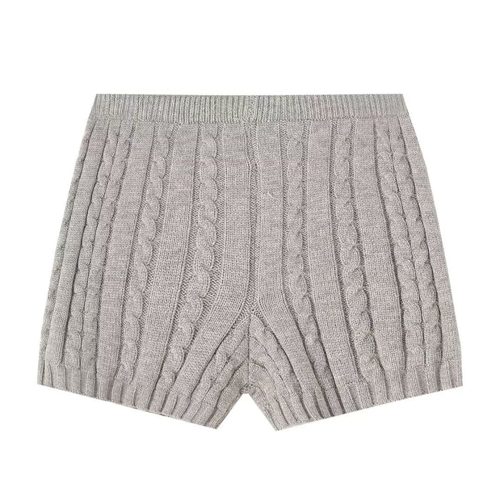 Dame strikshorts med ribstruktur og høj talje Stilla