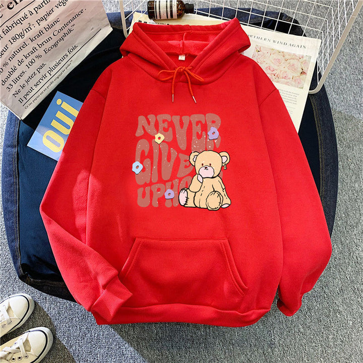 Kvindernes hoodie med motiverende bjørn design Skovae
