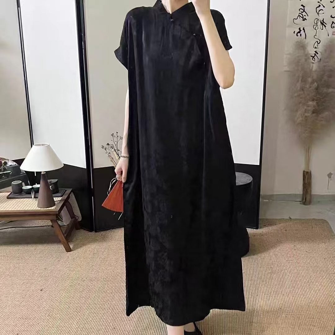 Femme Elegante Lange Florale Tryk Maxi Kjole Stilla