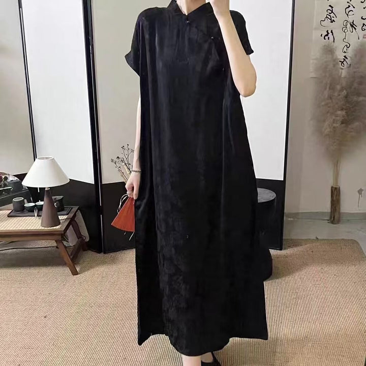 Femme Elegante Lange Florale Tryk Maxi Kjole Stilla