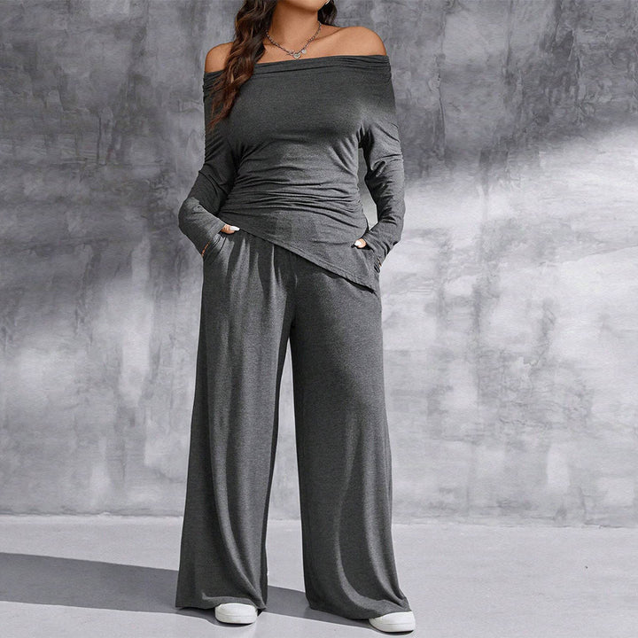 Dame casual todelt med bred pasform og off-shoulder design Stilla