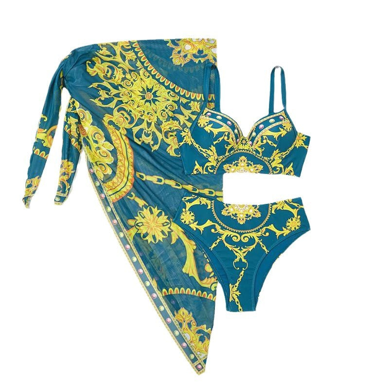 Dame Bikini-top med elegant polstret design og afslappet indpakningsskørt Stilla