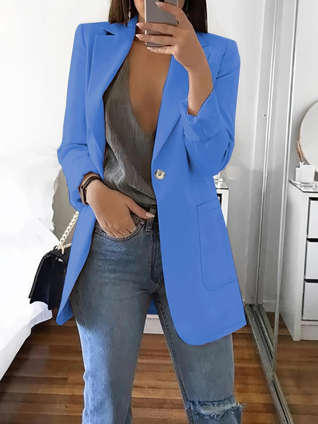 Dame moderne Oversize-blazer med elegant snit og praktiske lommer Stilla