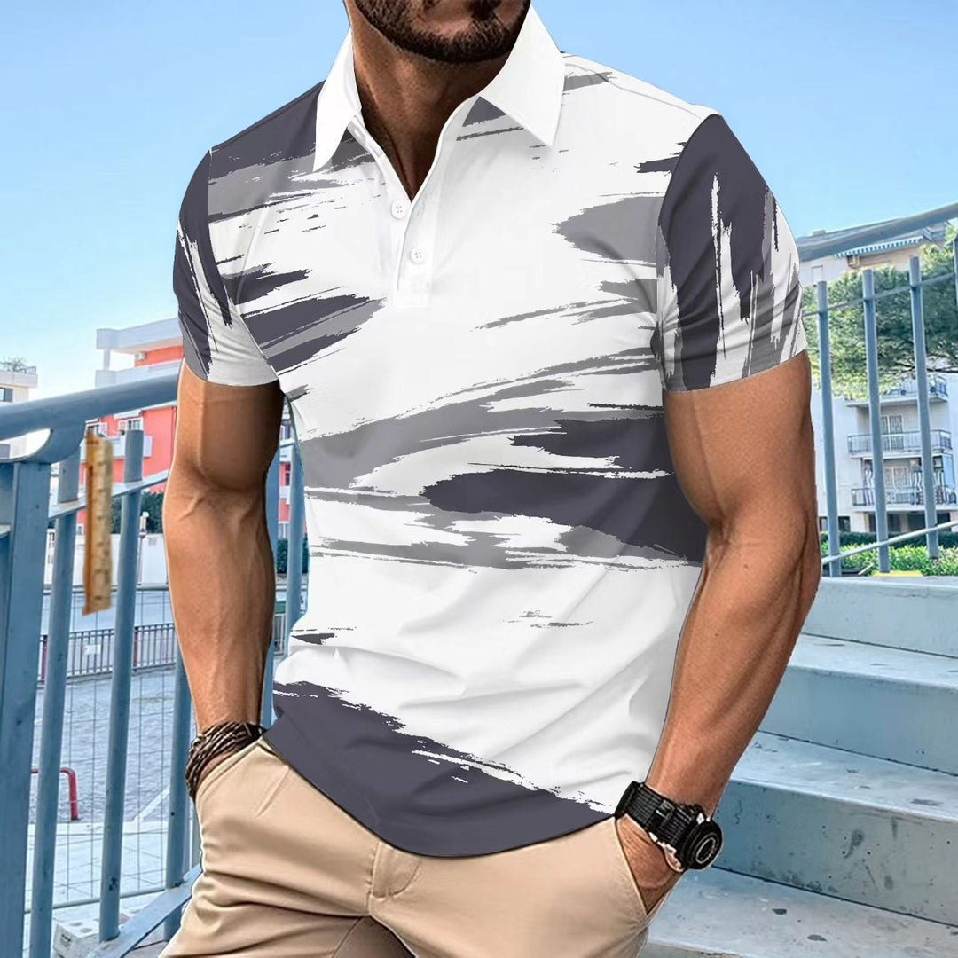 Herrer Poloshirt i moderne farveblokdesign Stilla