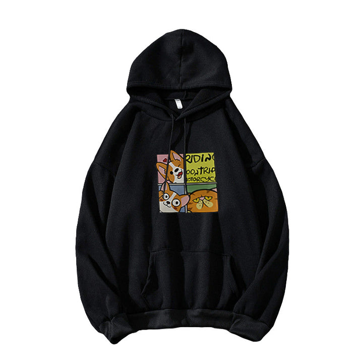 Kvinde Hoodie med sødt hunde design Skovae