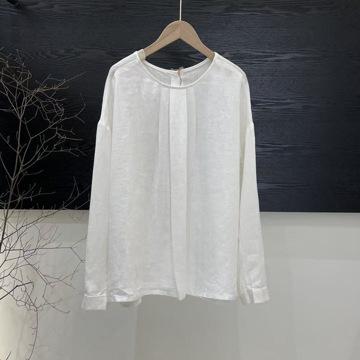 Femme Relaxed Fit Langærmet Plisseret Top Stilla