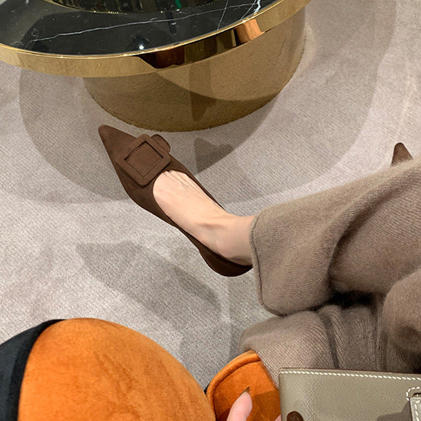 Dame Elegant Spids Tå Ballerina Flats med Sløjfedetalje Stilla