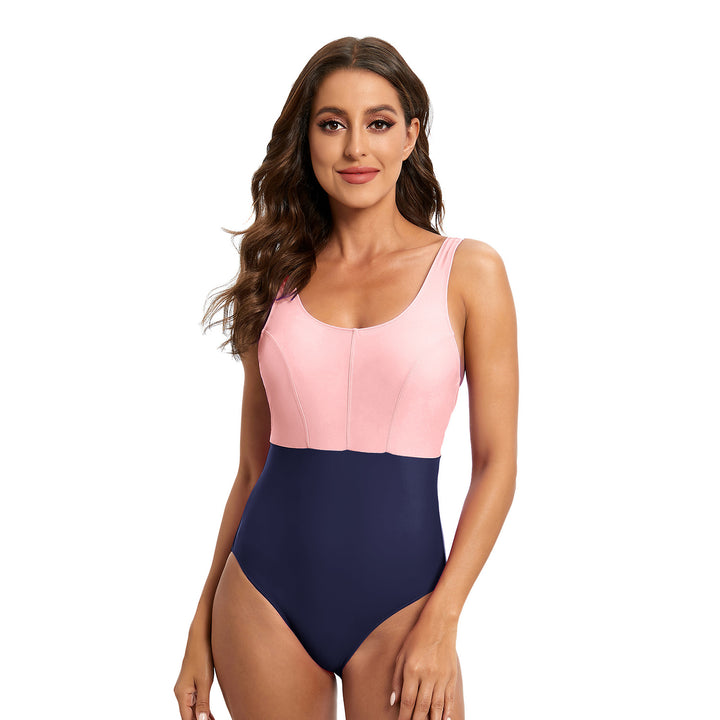 Dame one-piece badedragt med stilfuldt farveblokdesign og støttende snit Stilla