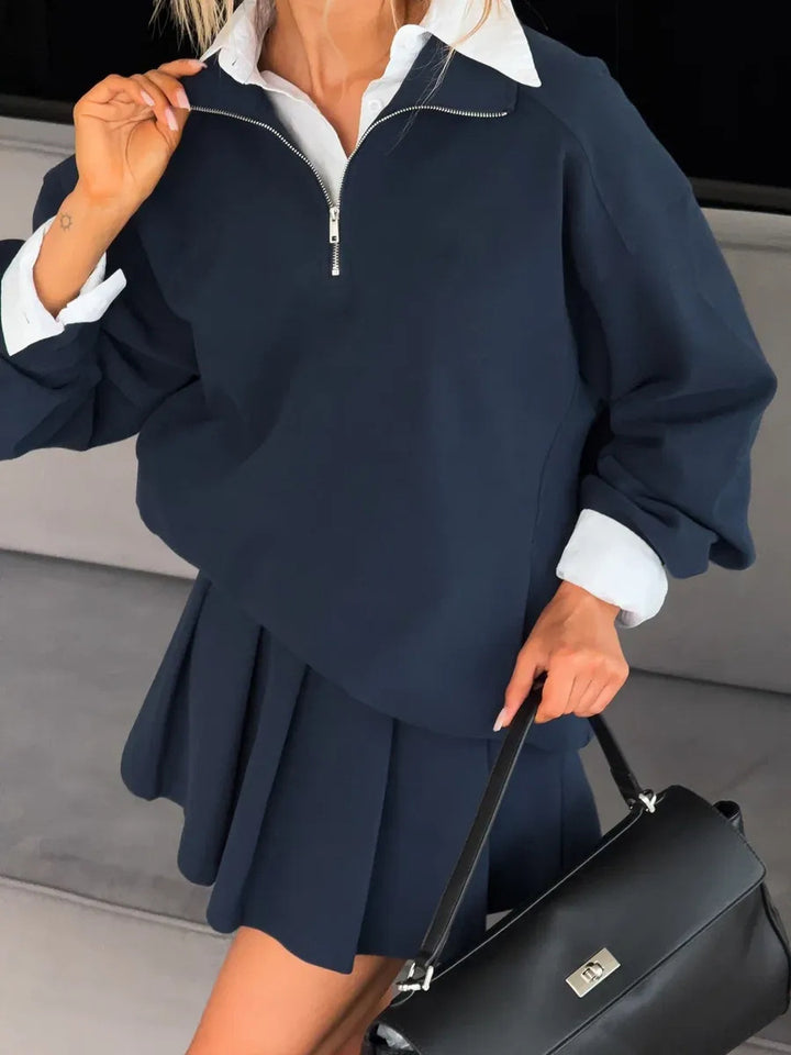 Dame sporty sweater med lynlås Stilla