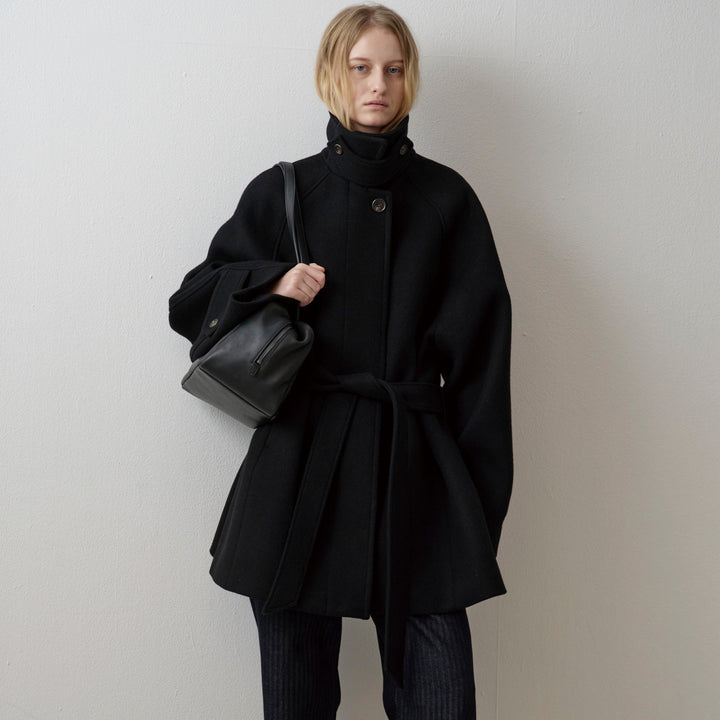 Dame quilted uldfrakke med elegant krave Stilla