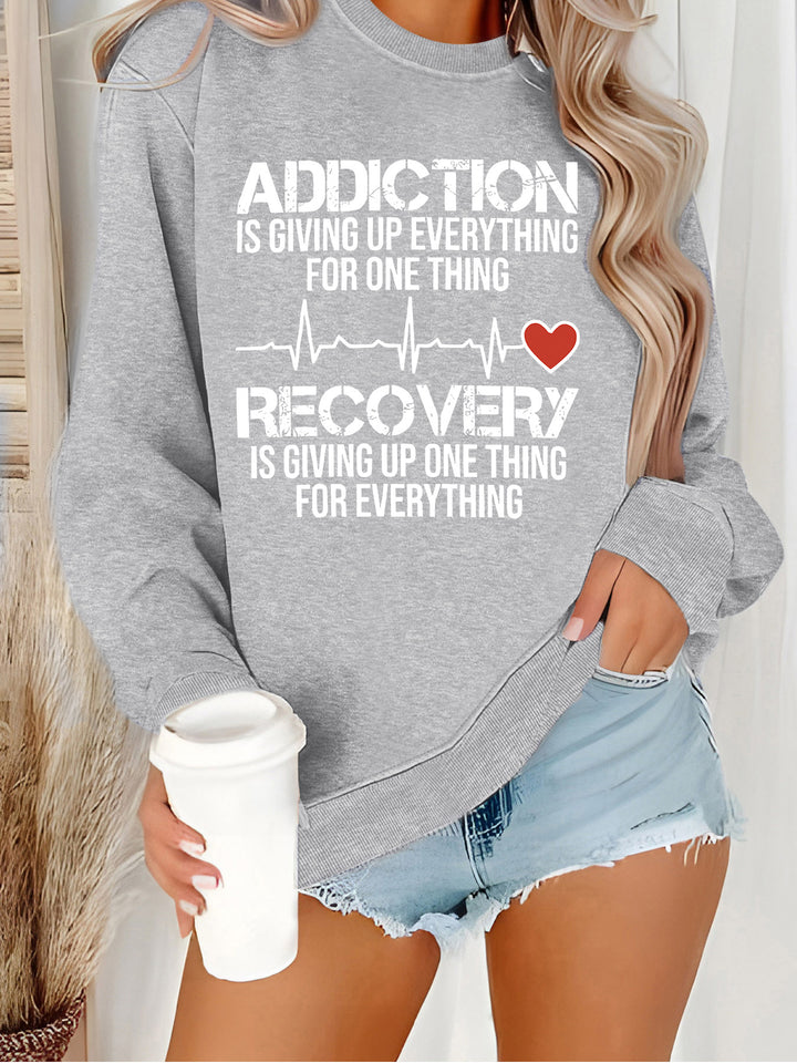 Kvinders sweatshirt med inspirerende print og afslappet snit Stilla