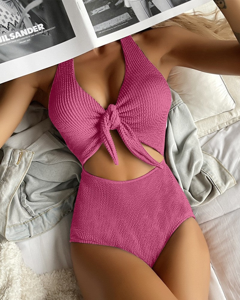 Dame enterpiece badedragt med knude design og cut-out detaljer Skovae