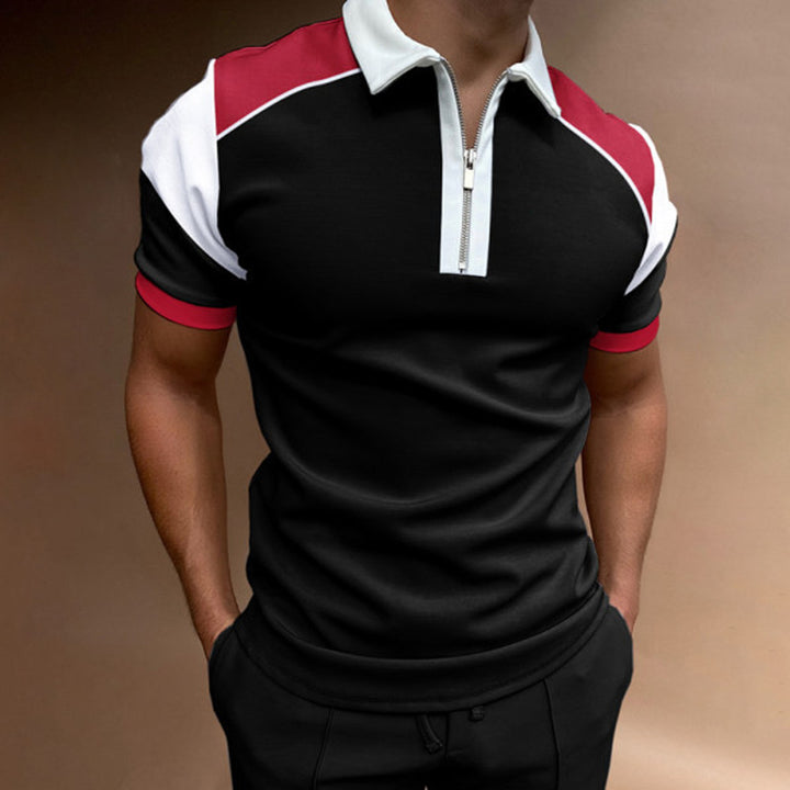 Herrer Stilfuld Kortærmet Zip Polo Shirt Stilla