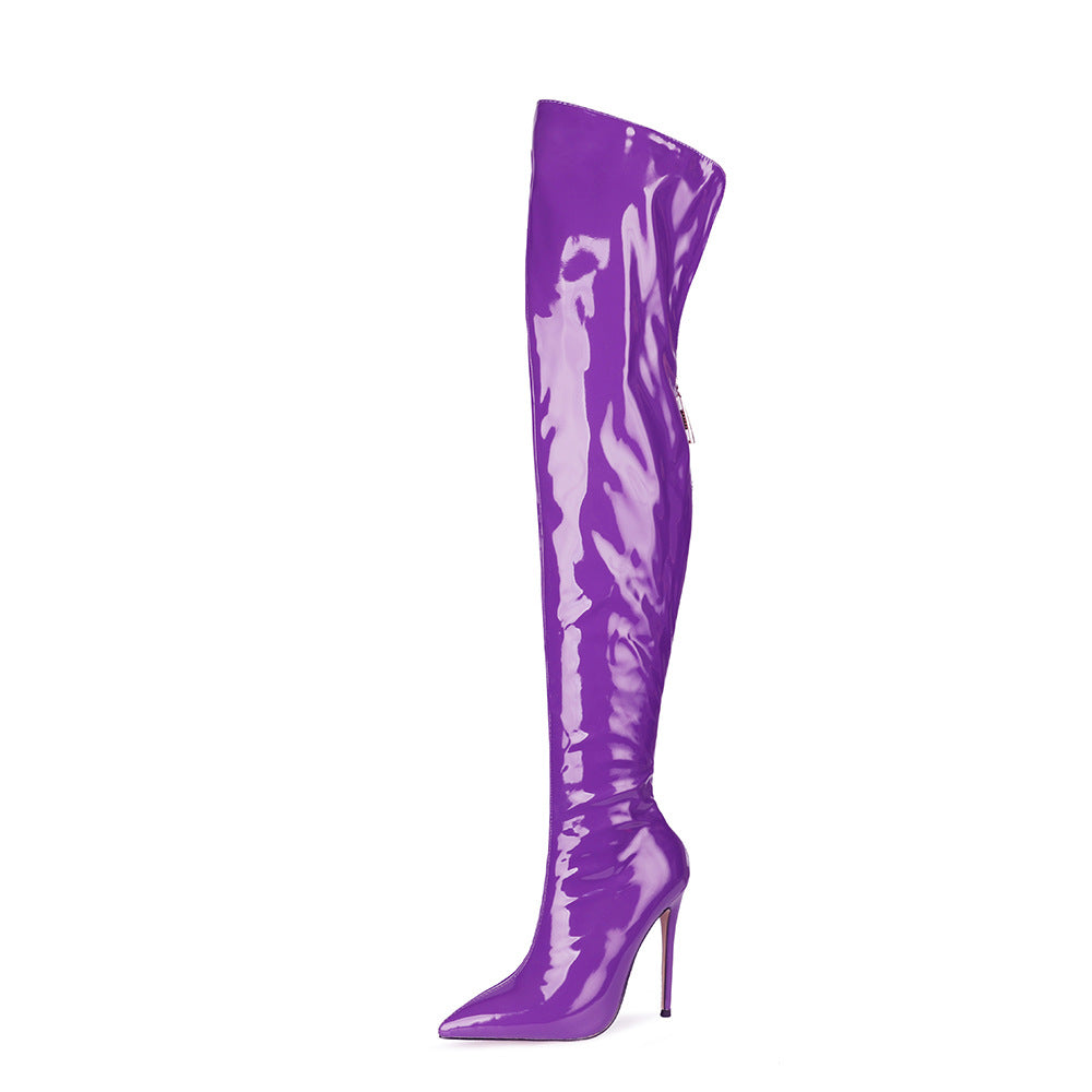 Femme Hochglans Over-the-Knee Stiletto Støvler Stilla