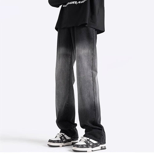 Herrer bred højskårne jeans med trendy Ombre-effekt Stilla