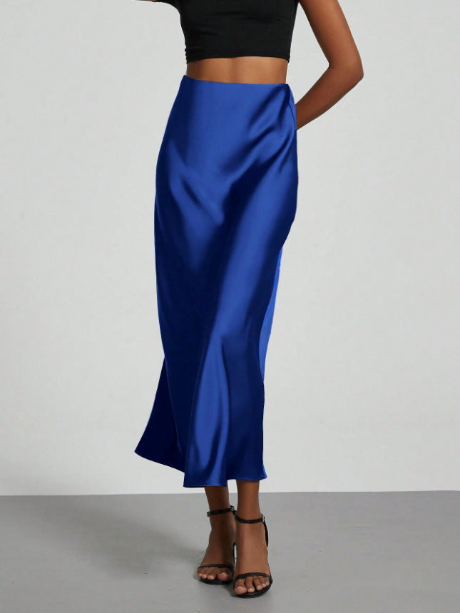 Dame Elegant Satin Maxi Skirt Stilla