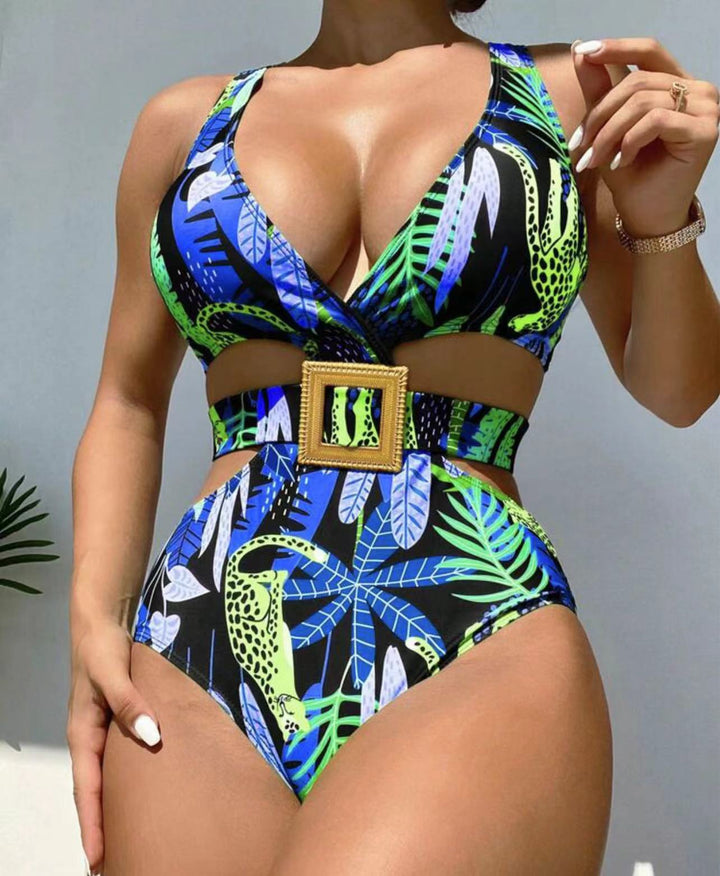 Dame Én-delt Badedragt med mode Cut-Out og elegant spænde Stilla