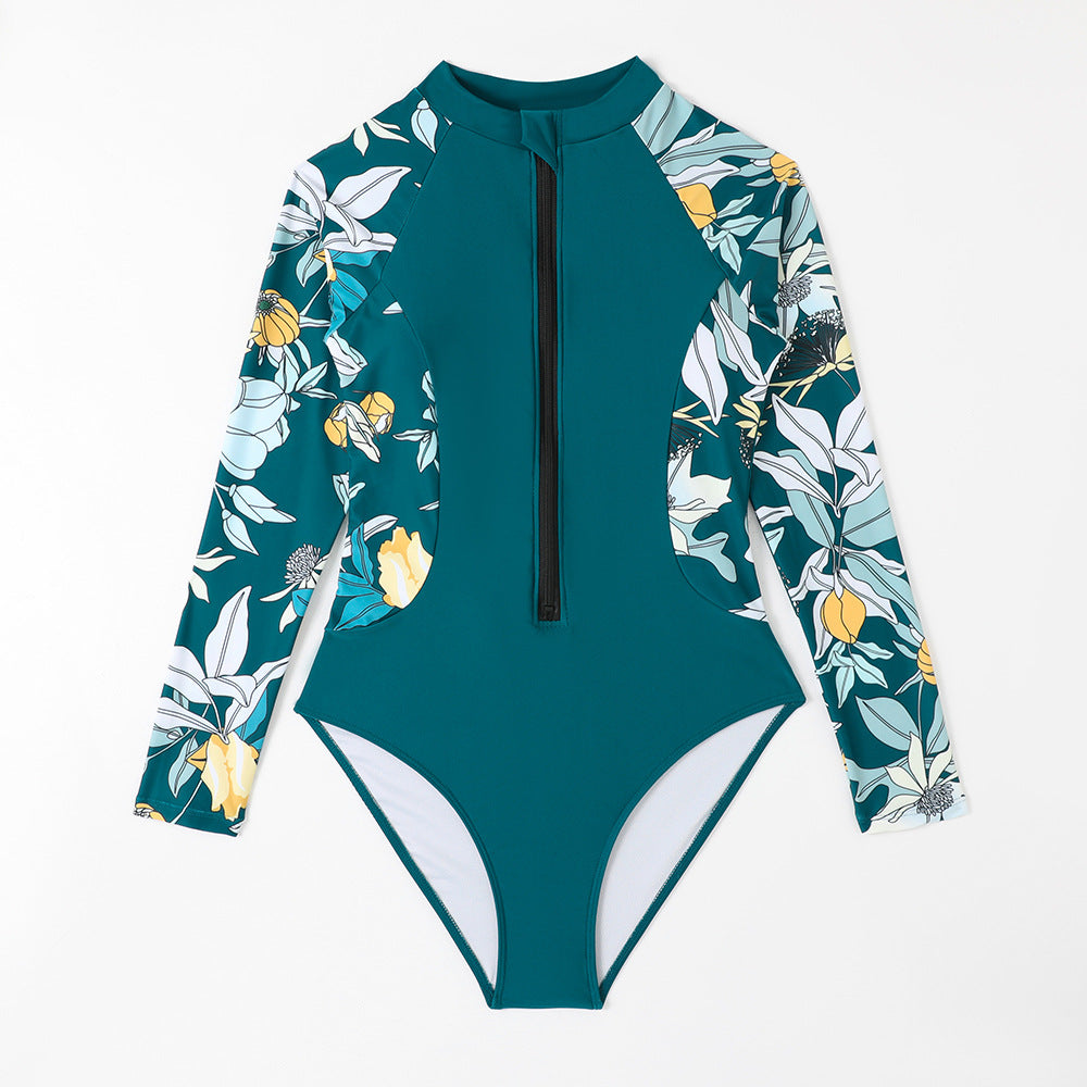 Dame Sporty one-piece med floralt ærmedesign Stilla